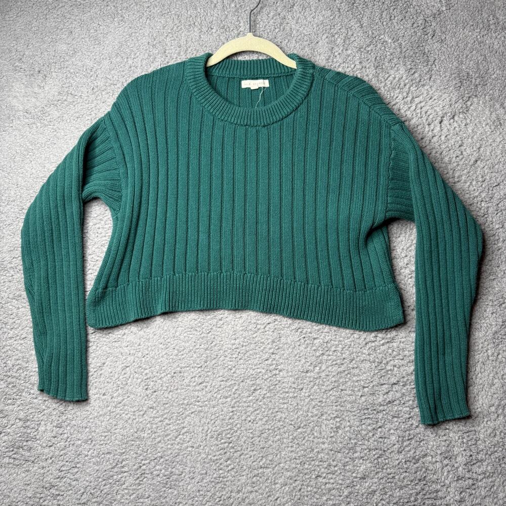 LA Hearts Sweater Womens XS Cropped Green Pullover